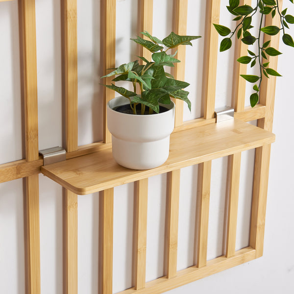 Wandrek Røst met 3 planken 120x80x13 cm bamboe naturel [en.casa]