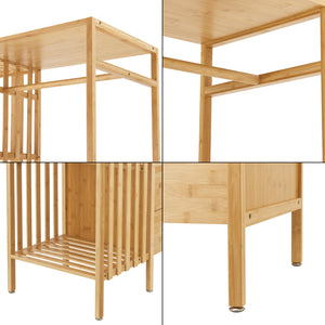 Kledingkast Varanger bamboe open kast 185x100x45 cm naturel [en.casa]