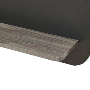 Wandkapstok Helsinge met spiegel en planken 140x59,5x16 cm zwart en houtkleurig [en.casa]