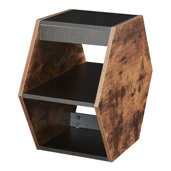 Salontafel Molde set van 2 zwart en walnootkleurig [en.casa]