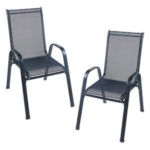 casa.pro Tuinset Aradeo 7-delig tuintafel met tuinstoelen zwart