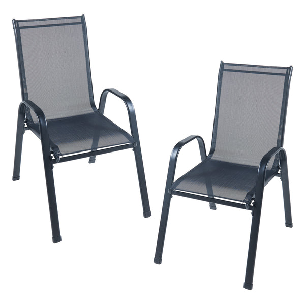 casa.pro Tuinset Aradeo 7-delig tuintafel met tuinstoelen zwart