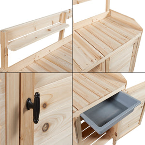 Tuinwerktafel Alessano oppottafel 110x107x46 cm naturel casa.pro