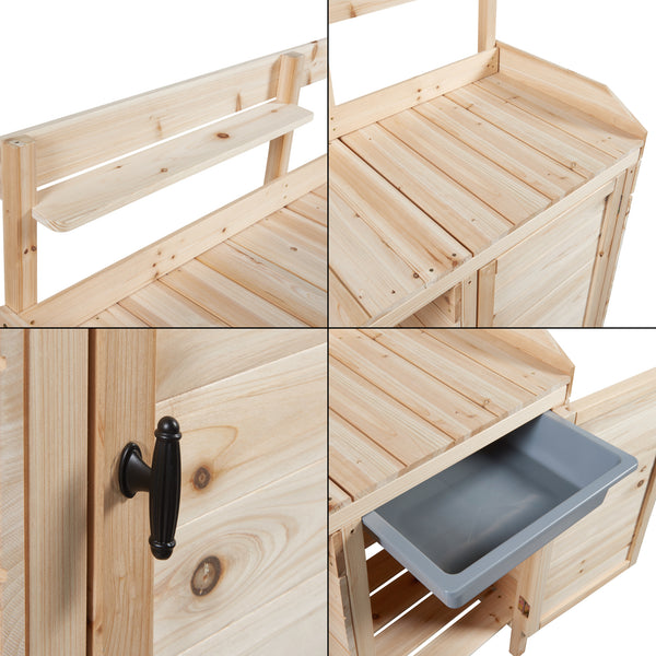 Tuinwerktafel Alessano oppottafel 110x107x46 cm naturel casa.pro