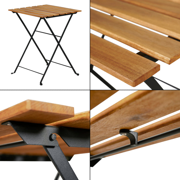Bistroset Bovino 3-delig tuintafel met 2 tuinstoelen zwart en naturel casa.pro