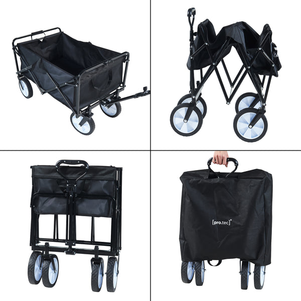 Bolderkar Stenlille strandkar 84x55x57 cm zwart pro.tec