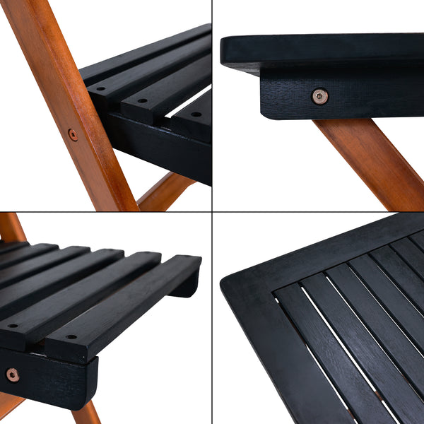 Tuinset Altamura 5-delig tuintafel met 4 tuinstoelen houtkleurig en grijs FSC®-gecertificeerd [en.casa]