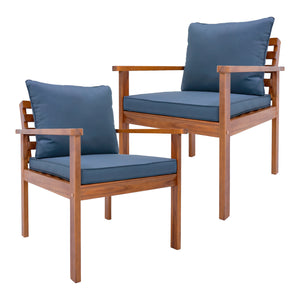 Tuinset Brittoli 4-delig houtkleurig en grijs FSC®-gecertificeerd [en.casa]