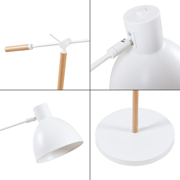 Staande lamp Banchory vloerlamp 163 cm houtkleurig en wit E27 lux.pro