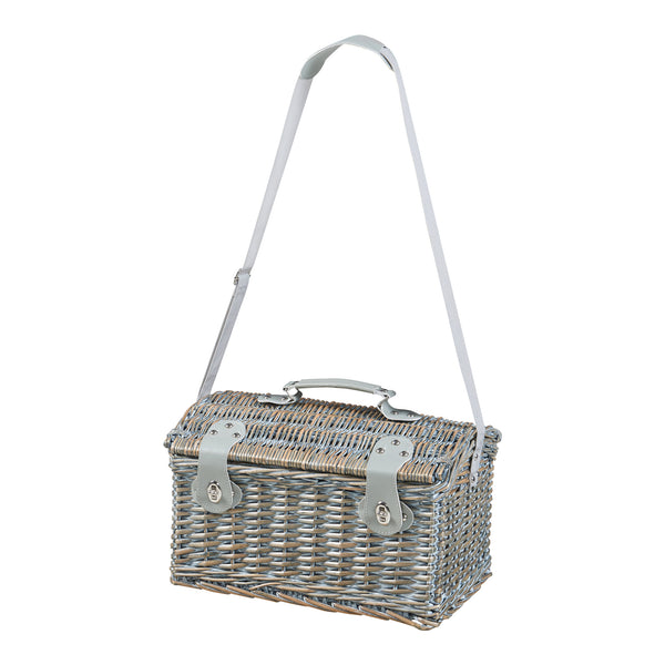 Picknickmand Folldal voor 2 personen incl. inhoud 40x28x25 cm grijs paars en beige casa.pro
