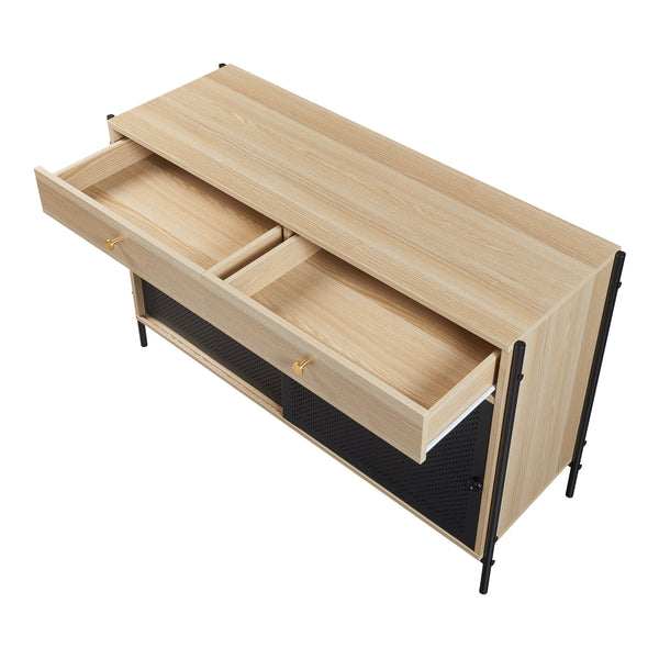 TV meubel Tysnes 120x40x75 cm eikenkleurig en zwart [en.casa]