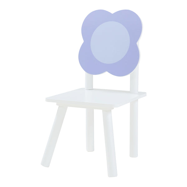 Kindertafel met 2 kinderstoelen Simrishamn wit en lila [en.casa]