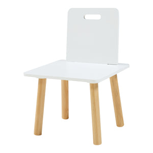 Kindertafel met kinderstoel Skjervøy naturel en wit [en.casa]