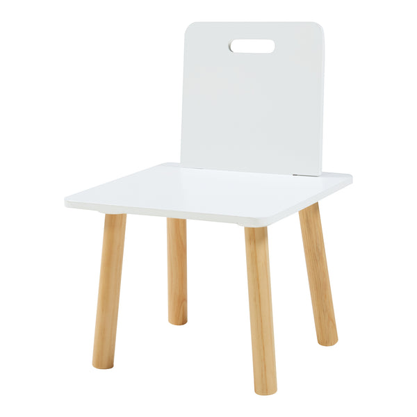 Kindertafel met kinderstoel Skjervøy naturel en wit [en.casa]