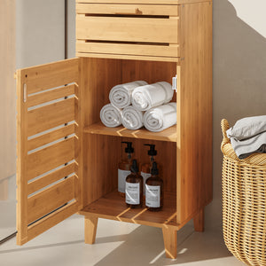 Badkamerskast Epind bamboe 75x33x30 cm naturel [en.casa]
