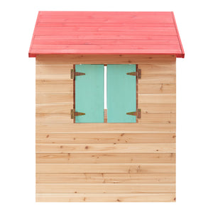 Speelhuis Lulä houten kinderhuisje voor buiten naturel rood wit groen casa.pro