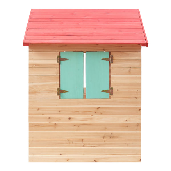 Speelhuis Lulä houten kinderhuisje voor buiten naturel rood wit groen casa.pro