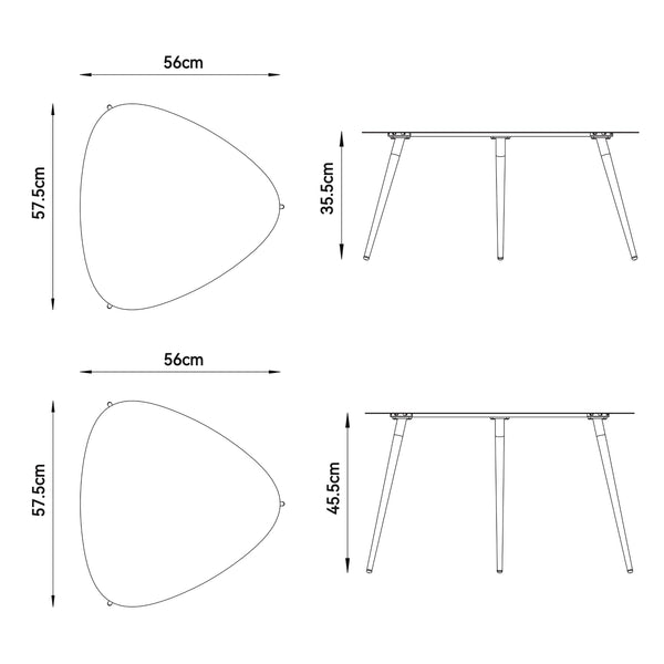 Salontafel set Aymavilles 2-delig tuintafels antracietgrijs casa.pro