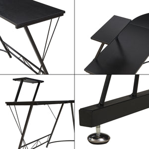 Bureau Yremso L-vormig 122x122x98 cm zwart [en.casa]