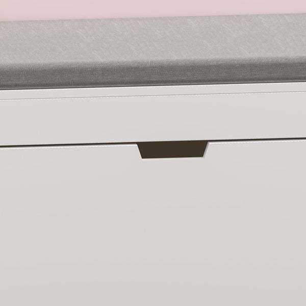 Kindermeubel Vestnes kinderbank met opbergrek en kussen 100x70x45 cm wit en roze [en.casa]