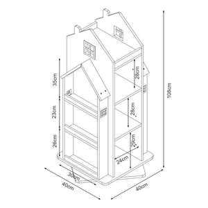 Kinderkast Vipsali 108x40x40 cm mintgroen en wit [en.casa]