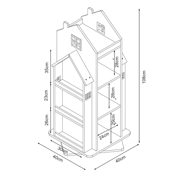 Kinderkast Vipsali 108x40x40 cm mintgroen en wit [en.casa]