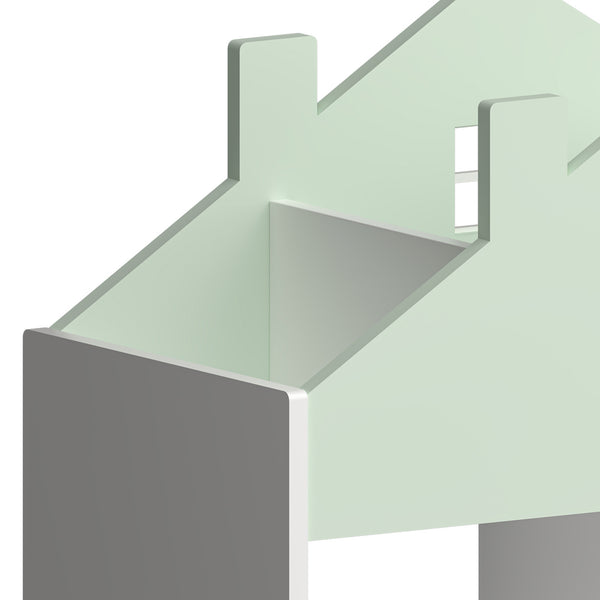 Kinderrek Vipsali huisvorm 90x60x27 cm mintgroen en wit [en.casa]