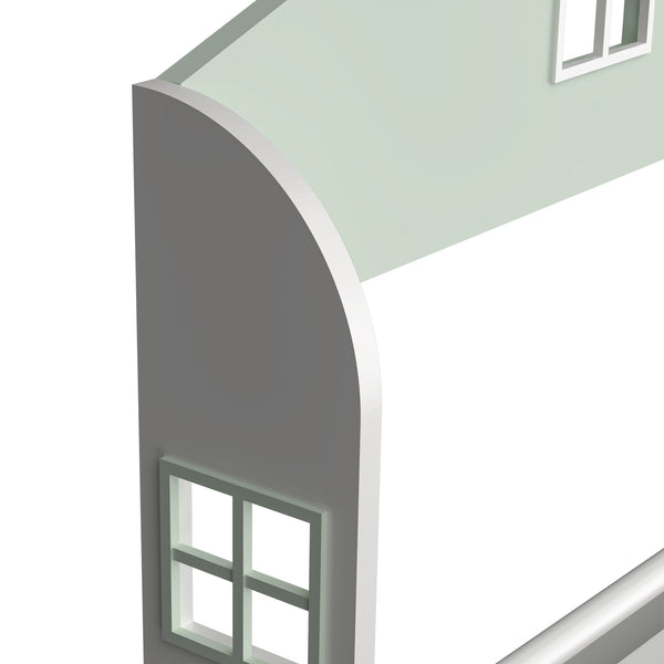 Kinderrek Vipsali huisvorm 106x60x12 cm mintgroen en wit [en.casa]