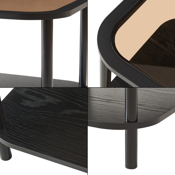 Salontafel Latama 51x51x45 cm zwart en brons [en.casa]