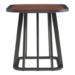 Bijzettafel Burgess 51x51x51 cm zwart en walnootkleurig [en.casa]