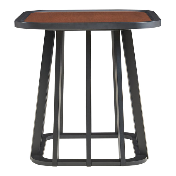 Bijzettafel Burgess 51x51x51 cm zwart en walnootkleurig [en.casa]