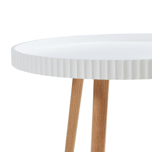 Salontafel Bongard rond Ø60x45 cm wit en naturel [en.casa]