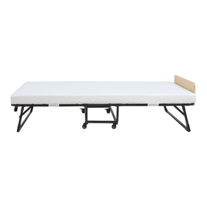 Opklapbed Lustendi 90x200 cm met matras zwart eiken en wit [en.casa]