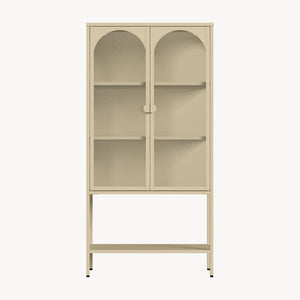 Vitrinekast Klippestad 160x80x35 cm camel [en.casa] 