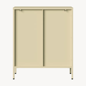 Dressoir Klippestad vitrinekast 95x80x35 cm camel [en.casa]
