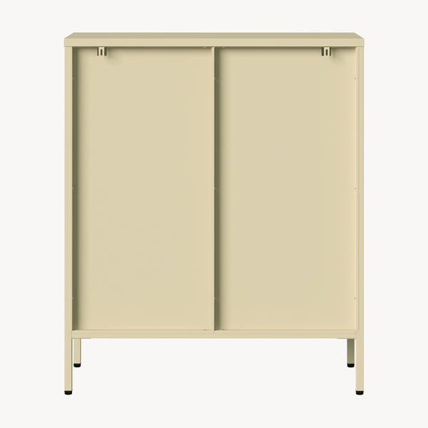 Dressoir Klippestad vitrinekast 95x80x35 cm camel [en.casa]