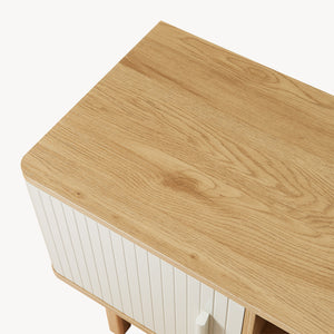 Tv meubel Ferrersp 140x40x45 cm eikenkleurig havermout en naturel [en.casa]