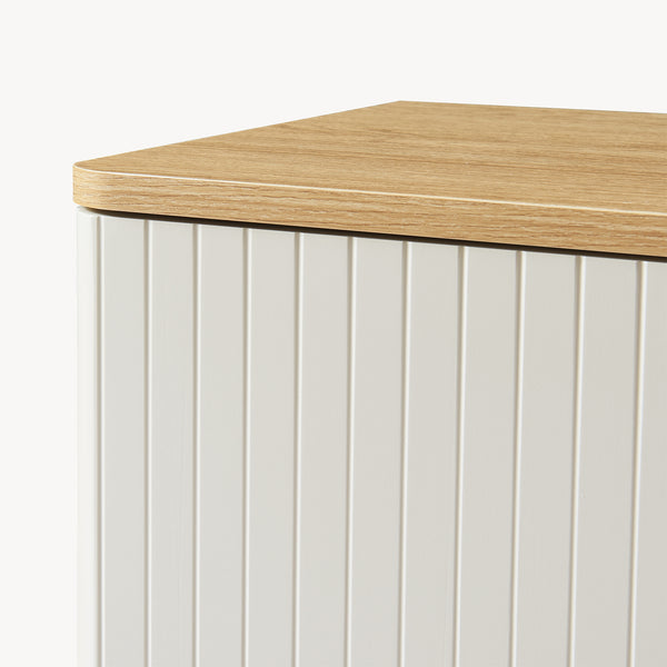 Nachtkast Ferrersp 50x40x40 cm eikenkleurig havermout en naturel [en.casa]