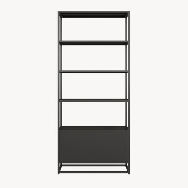 Boekenkast Hailuoto met kast 180x80x40 cm zwart [en.casa] 