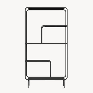 Boekenkast Færder 145x76x33 cm zwart mat [en.casa]