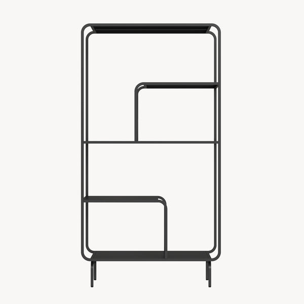 Boekenkast Færder 145x76x33 cm zwart mat [en.casa]