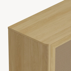 Commode Lukhomso 83x80x40 cm eikenkleurig en zwart [en.casa]