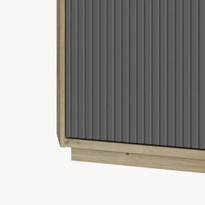 TV meubel Trömi 150x40x43 cm eikenkleurig en grijs [en.casa] 