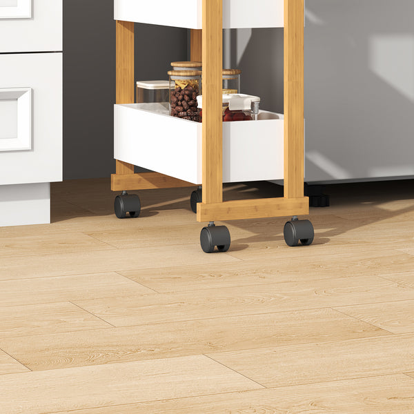 Trolley Varulta bamboe 80x41x20 cm wit [en.casa]