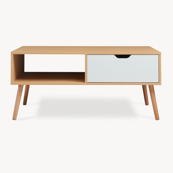 Salontafel Bordkak 100x48x45 cm eikenkleurig en wit [en.casa]