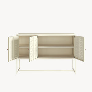 Dressoir Viitasaari commode met 3 deuren 120x40x80 cm crèmewit [en.casa]