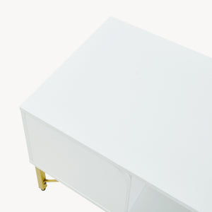 Salontafel Reyri 80x45x42 cm Wit/Goudkleurig