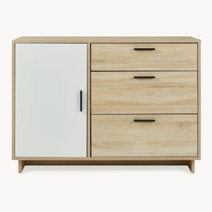 Dressoir Kenta 100x35x72 cm sonoma eiken en wit [en.casa]