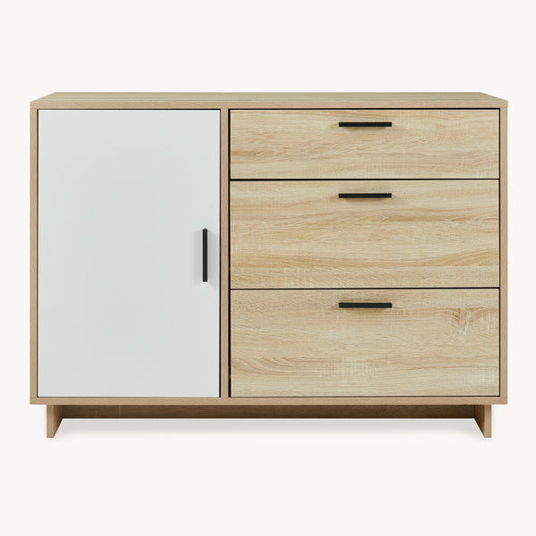 Dressoir Kenta 100x35x72 cm sonoma eiken en wit [en.casa]