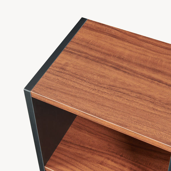 Boekenkast 'Trond' met 3 open vakken 80 x 30 x 23 cm Zwart/walnootlook